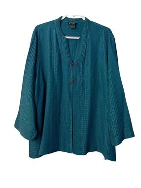 Citron Santa Monica Silk Turquoise Blouse Top